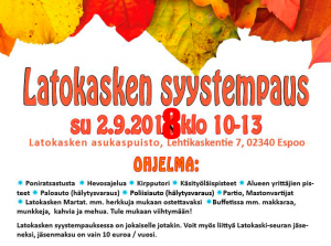 Latokasken syystempaus 2.9.2018